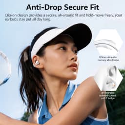 QCY Crossky C50i Open Ear Bluetooth Earphones Hi-Res LDAC Ear Clip Wireless BT6.0 Sports Earbuds Clip On 4-Mics Headphones 42H