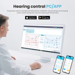 16 Channel Bluetooth Hearing Aids Rechargeable Digital BTE Hearing Aid Noise Cancelling for Seniors Adults