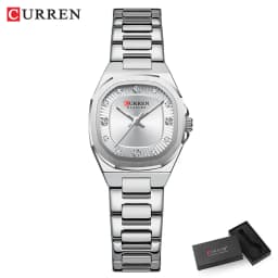 CURREN Gold Women's Watch Diamond Accents Stylish Stainless Steel Band, Elegant Design Comes with Free Box