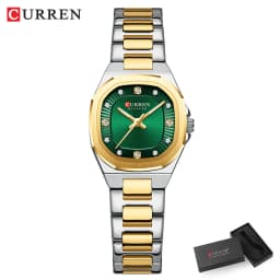 CURREN Gold Women's Watch Diamond Accents Stylish Stainless Steel Band, Elegant Design Comes with Free Box