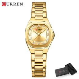 CURREN Gold Women's Watch Diamond Accents Stylish Stainless Steel Band, Elegant Design Comes with Free Box