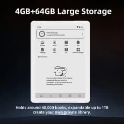 Bigme B6 Ebook Reader, 6'' B&W E-Ink Screen Electronic Book, 300PPI HD Display E-Reader, Android 14 OS, 4+64GB Paper-Like E-Book