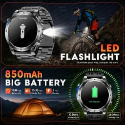 2026New Military T-RX4 Built in GPS Outdoor Smart Watch 10ATM Waterproof Compass  850mAh Battery 1.7”AMOLED Sports Fitness Clock