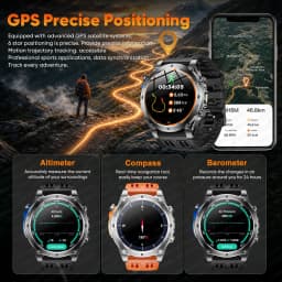 2026New Military T-RX4 Built in GPS Outdoor Smart Watch 10ATM Waterproof Compass  850mAh Battery 1.7”AMOLED Sports Fitness Clock