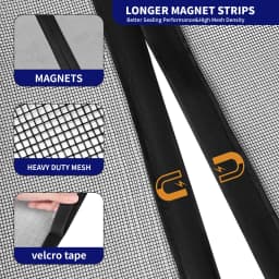 Black Fibreglass Magnetic Door Screen CustomSize Mosquito Net Curtain Fly Insect Automatic Closing Invisible Mesh For Home Decor