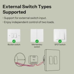 SONOFF MINI DUO 2-Gang Matter Over WiFi Smart Switch MINI-2GS Dual-Load Control Detach Relay Mode Works with Alexa Google Home