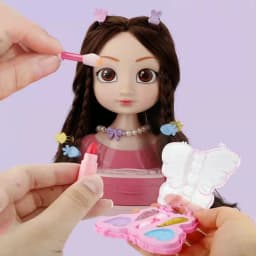 Doll Head for Hair Styling Makeup Play House Fashion Princess Dress Up Practice Hairpins Curling Iron DIY Tools for Kids Salon