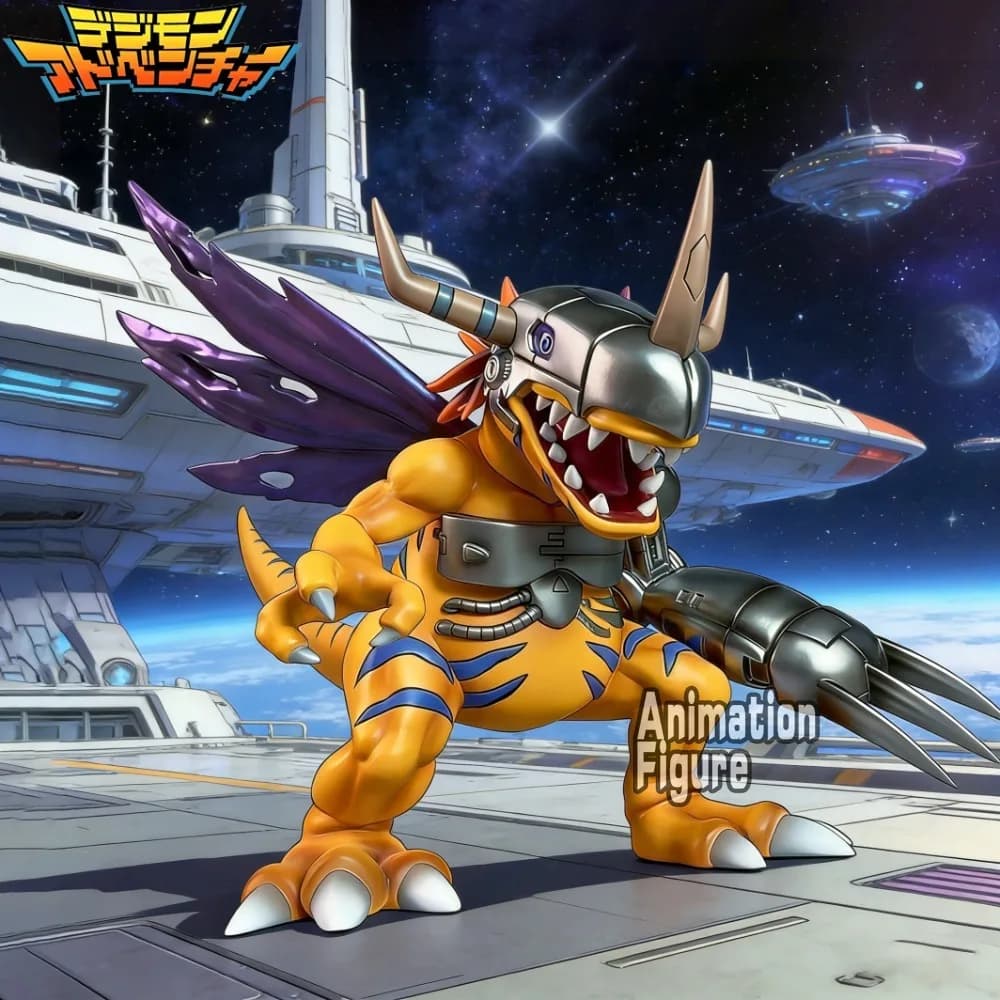 19cm Anime Digimon Adventure Figure Metal Greymon Action Figures Pvc Statue Desktop Ornamen Collection Model Toys Gifts