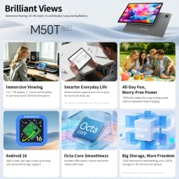 Teclast M50T Android 16 Tablets PC 10.1 inch Max. 32GB RAM 128GB ROM AllWinner A537 7000mAh Battery WiFi-6 Global Version