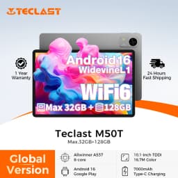 Teclast M50T Android 16 Tablets PC 10.1 inch Max. 32GB RAM 128GB ROM AllWinner A537 7000mAh Battery WiFi-6 Global Version