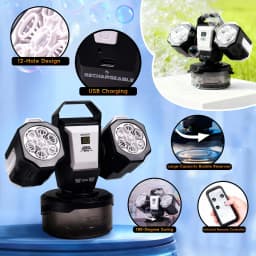 2026 Bubble Machine: Remote Control, Rgb Lights, 1800Mah Rechargeable Type-C | No Bubble Solution