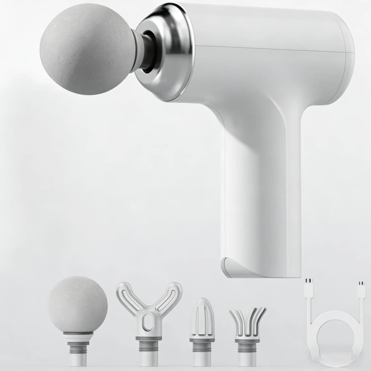 Portable Massage Gun with 4 Interchangeable Heads & LED Display - Full Body Percussion Massager for Deep Muscle Relaxation