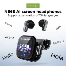 HTC NE68 TWS Wireless Earbuds Bluetooth 5.3 ENC Noise Cancelling LED Digital Display Open Ear Clip Bluetooth Earphones