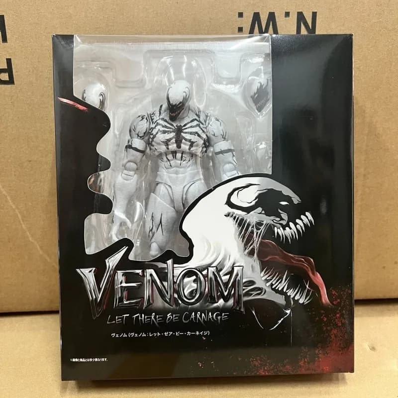 New Shf Anti Venom Action Figure White Symbiote Articulated Joints Collectible Model Toy For Collection Decoration Gift