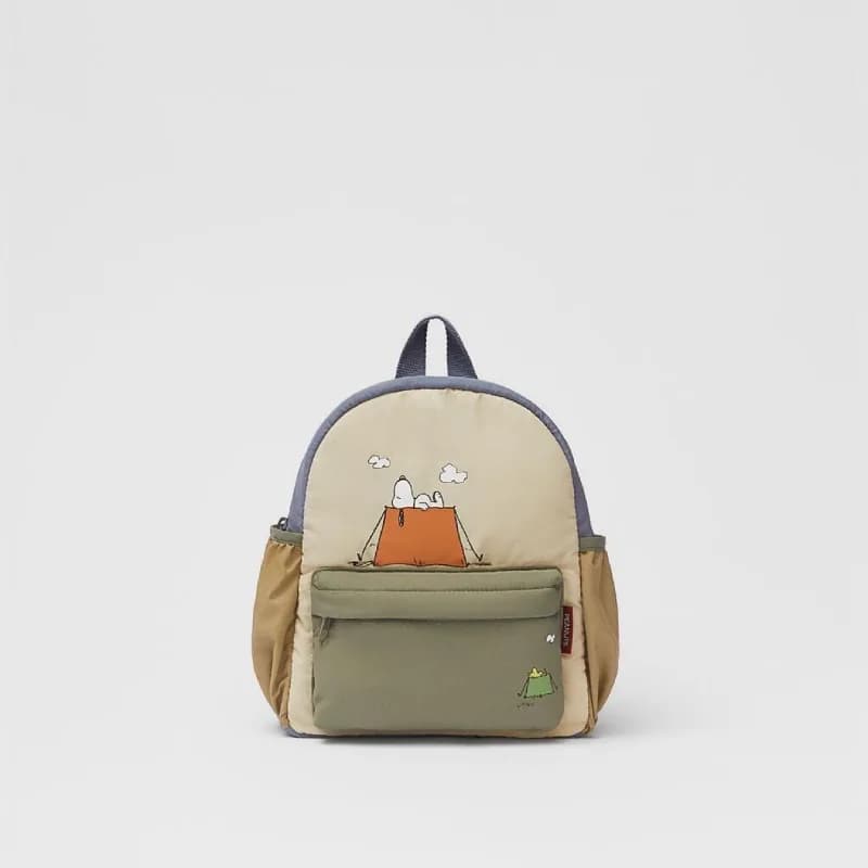 2026 New Arrival Snoopy Cartoon Children Backpack, Waterproof Color Matching School Rucksack with Side Pockets for Toddlers