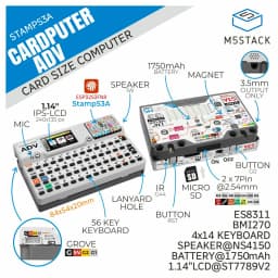 M5Stack Cardputer Adv Kit Cap LoRa1262 LoRa Programmable Card Computer StampS3A IoT Controller Microcontrolle Development Kit