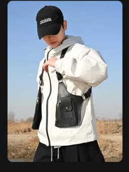 HOMEFISH Double Shoulder Strap Tactical Fishing Bag Waterproof PU Multi-Pocket Outdoor Anti-Theft Crossbody Bag Multi-Purpose