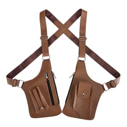 HOMEFISH Double Shoulder Strap Tactical Fishing Bag Waterproof PU Multi-Pocket Outdoor Anti-Theft Crossbody Bag Multi-Purpose