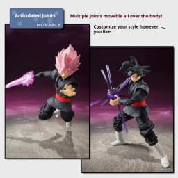 KO SHF Dragon Ball Goku Black Zamasu Goku Super Saiyan Rose Goku Articulated Action Figure Full Accessories Anime Model Toy Gift