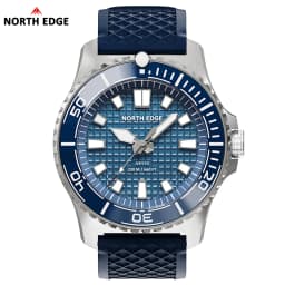 NORTH EDGE ABYSS Men Solar Powered Diving Quartz Luxury Watch 200M Waterproof Dive Sports Watches 316L Steel Case 180+ Day Power