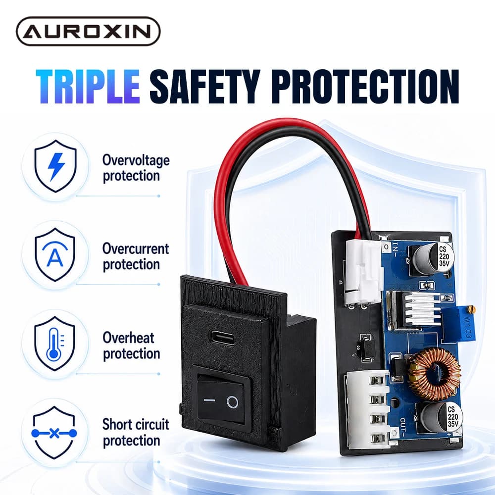 Auroxin USB C Type-C PD 45W 15V/3A PS2 PSU Adapter to Replace Original Power Supply For Sony Playstation2 50000 Series Console