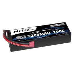 1/2pcs HRB 2S 7.4V 5200mah Lipo Battery 100C RC Car Battery with T Deans Plug Hard case Battery for RC Car Truck Tank 1/10 1/12