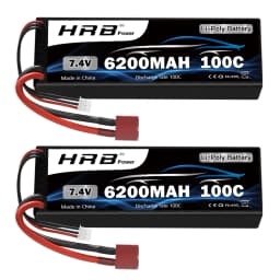 1/2pcs HRB 2S 7.4V 5200mah Lipo Battery 100C RC Car Battery with T Deans Plug Hard case Battery for RC Car Truck Tank 1/10 1/12
