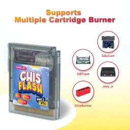 Chiscart MBCX MBC3 RTC V1.0 Flash Cartridge 32MByte 1Mbit SRAM Compatible Game Boy Color, GBA ,GBA SP Console Support Chisburner