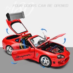 1:24 1995 Supra A80 MK4 Alloy Movie Sports Car Model Diecasts Metal Classic Track Raing Vehicles Car Model Sound Light Kids Gift