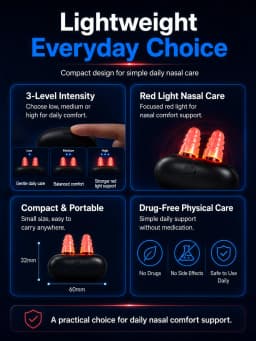 2026 Smart Red Light Nasal Care Device Portable Infrared Nose Comfort Tool for Sneezing Runny Stuffy Nose Support, Free Shipping