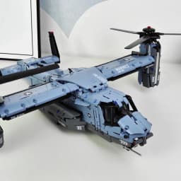 HUIQIBAO MOC V-22 Tiltrotor Aircraft Helicopter Building Block Children Military Airplane Model Bricks Toy Home Decor.