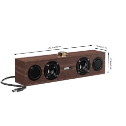 Lenovo C02 Wooden Speaker, Retro Bluetooth Wired Dual-Mode, Heavy Bass Desktop Computer Speaker, Wooden Subwoofer, Universal for Desktop and Laptop