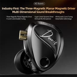 KZ Duonic Triple-Magnetic Planar Driver Upgraded HIFI Earphones, Wide Soundstage Wired IEMs with 4-Tuning Options & HD Dual Mic
