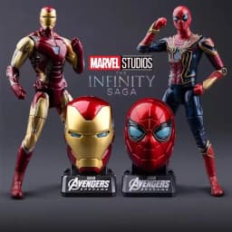 Marvel Iron Man Head Shaped Statue Deformable Toy Action Figure Spider-Man Joints Mobility Model Doll Kids educational Toys