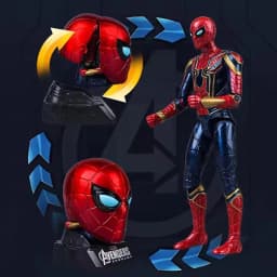 Marvel Iron Man Head Shaped Statue Deformable Toy Action Figure Spider-Man Joints Mobility Model Doll Kids educational Toys