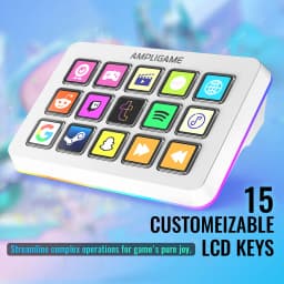 FIFINE D6 Macro Stream Controller App-Triggered Actions with 15-Key Programmable Deck for Live Streaming, for OBS/Twitch/YouTube