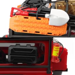 GLOBACT RC Crawler Car Parts Roof Decoration Luggage Net Recovery Board Toolbox Wood Box Shovel for 1/18 TRX4M 1/24 Axial SCX24