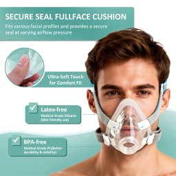 CPAP AirFit F20 Replacement Mask with Elbow Connector Set - Includes Mask Cushion, Headgear, Frame, Elbow & Clips F20 Masks Set