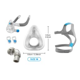 CPAP AirFit F20 Replacement Mask with Elbow Connector Set - Includes Mask Cushion, Headgear, Frame, Elbow & Clips F20 Masks Set