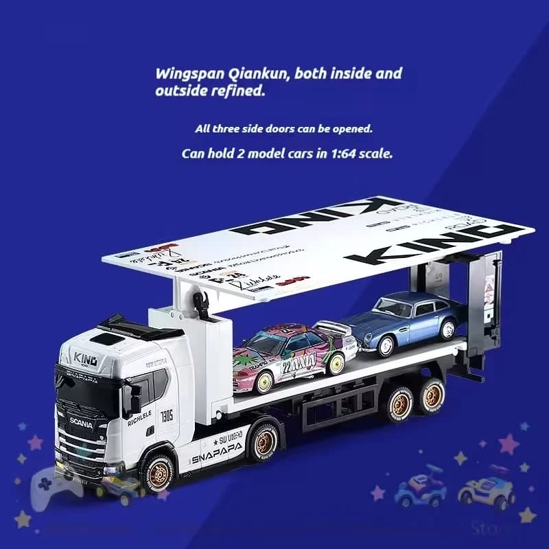 New 1:64 Full Scale Rc Remote-Controlled Alloy Car Drift Car Luxury Container Truck Gifts for International Children's Day