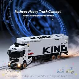 New 1:64 Full Scale Rc Remote-Controlled Alloy Car Drift Car Luxury Container Truck Gifts for International Children's Day