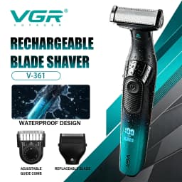 VGR Shaver Electric Razor Portable Dual Sided Trimmer Shaving Machine LED Display Beard Trimmer Travel Lock Shaver for Men V-361