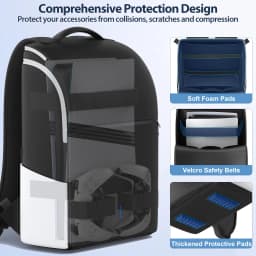 Backpack for PS5/ Slim/ Pro Console,Full Protection PS5 Carrying Travel Bag,Large Capacity PS5 Storage Bag for Dual Controllers