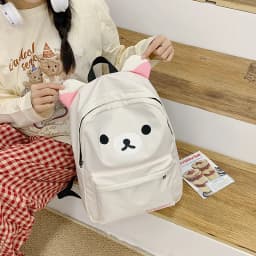 Hot Cute Bear Rilakkumas Backpack Large Capacity Anime Cartoon Backpack Stylish Student School Bag Nylon Shoulder Bags Schoolbag