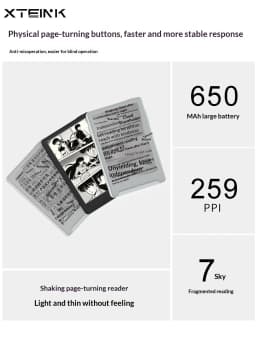XTEINK X3 E Ink Reader 3.7 Inch Ultra Thin Portable E Book Reader 650mAh Long Battery 792x528 259 PPI Pocket Reader For Student