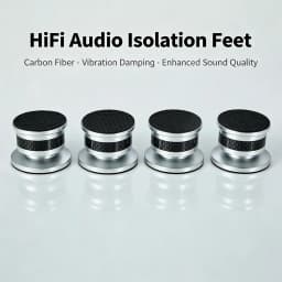 Professional Audio Speaker Foot Set (4 Pieces) Carbon Fiber Aluminum Alloy Speaker Foot Sole Speaker Foot Strap with 8 Anti Slip