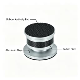 Professional Audio Speaker Foot Set (4 Pieces) Carbon Fiber Aluminum Alloy Speaker Foot Sole Speaker Foot Strap with 8 Anti Slip