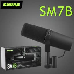Shure SM7B Microphone Sm7b Dynamic Microphone Podcast Studio Set for Live/Stage Recording Podcasting Cardioid Black Metal Mic