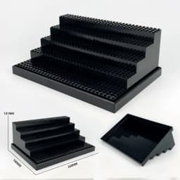 2-Pack 5-Tier Minifig Display Stand – Thick ABS Dust-Resistant Collector Shelf for Building Block Figures (No Cover)