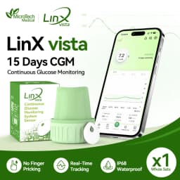 MicroTech LinX Vista Dynamic Continuous Glucose Monitoring System No Finger Pricking